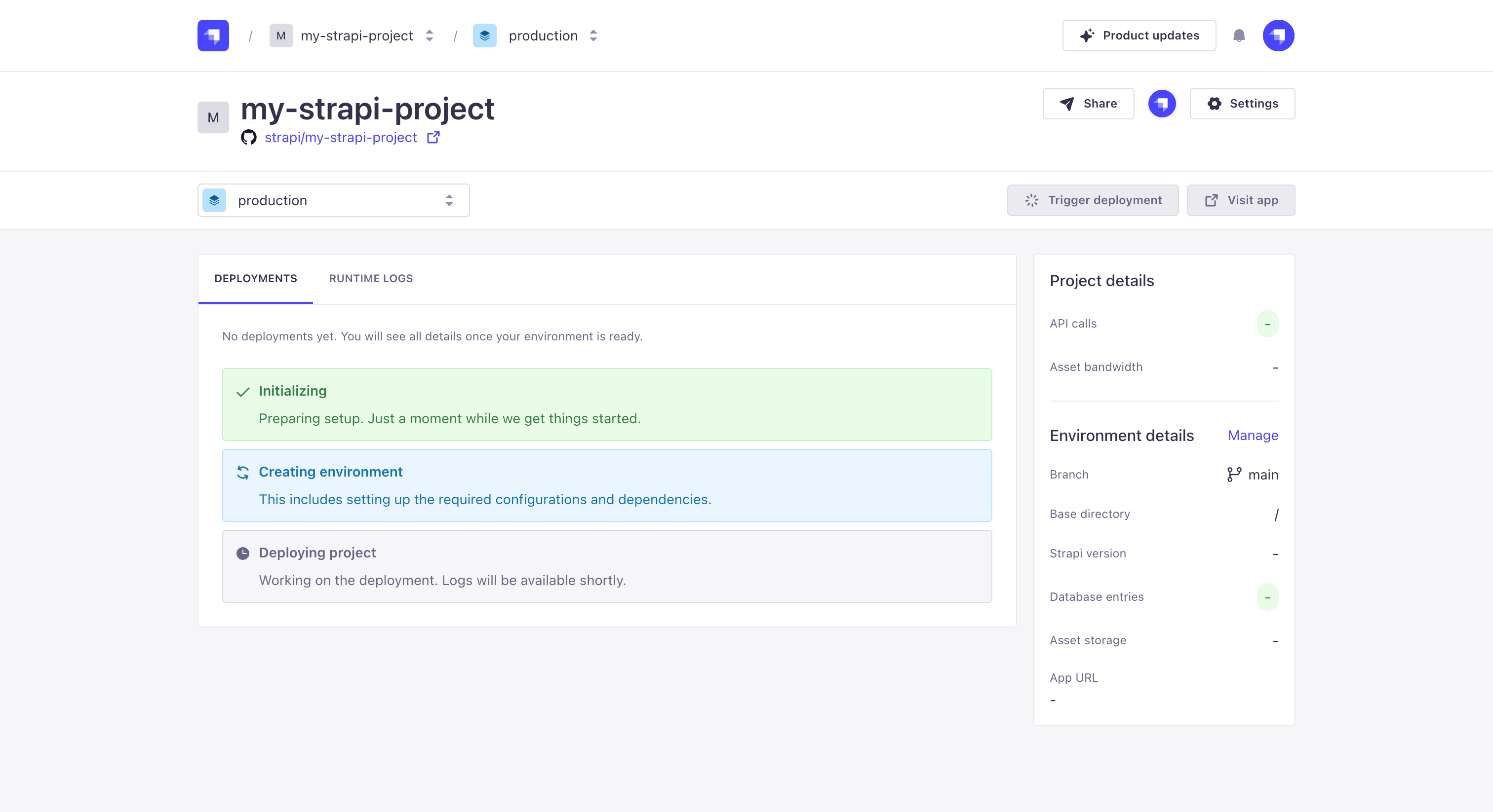 Project creation steps